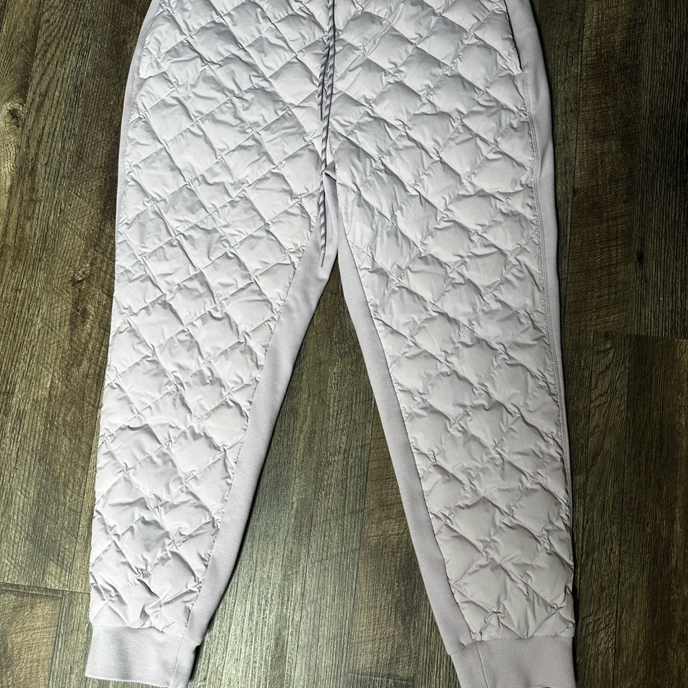 Athleta Quilted Joggers in Shasta Purple.